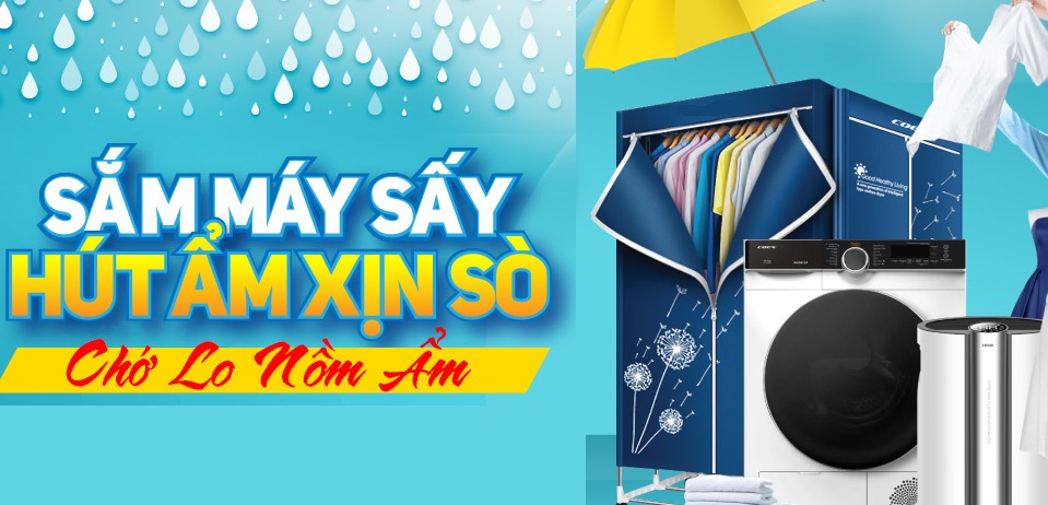 chớ lo nồm ẩm đã có máy sấy và hút ẩm lo
