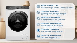 Máy giặt Electrolux UltimateCare 700 Inverter 11 kg EWF1143R7WC
